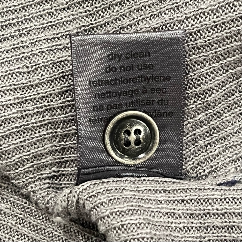 John Varvatos Collection 100% Linen Henley Sweater Gray Medium Lightweight Knit - Picture 13 of 16